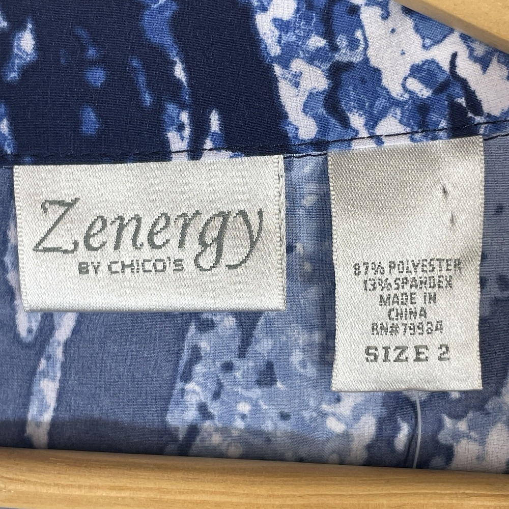 Zenergy By Chico's Neema Gulf Splash Zazu Jacket Womens Size 2 Large Brisk Blue - Picture 5 of 9